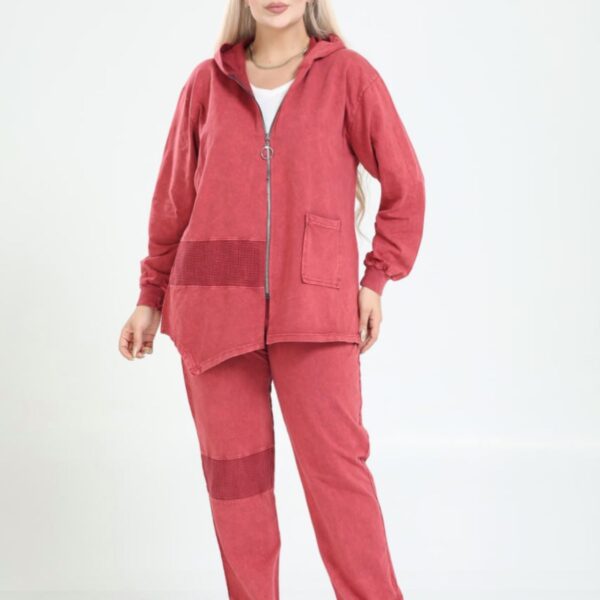 Yıkamalı Siena Kırmızı Takım