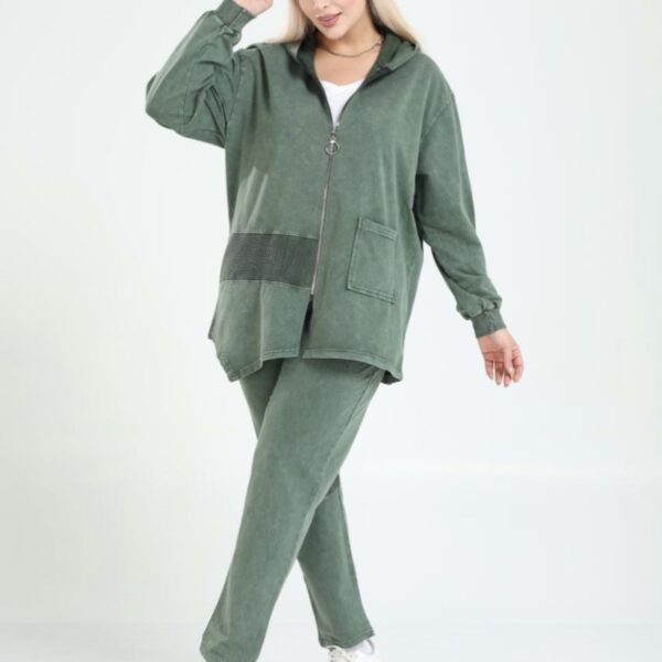 Yıkamalı Siena Haki Takım